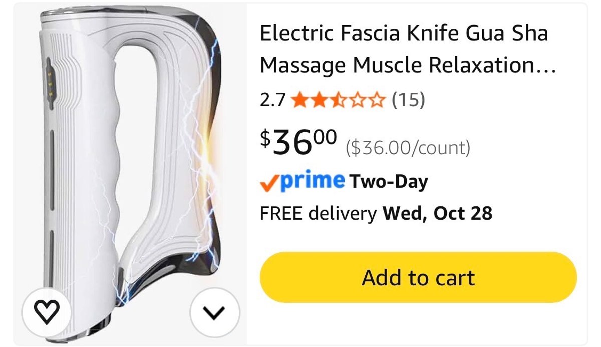 Electric Fascia Knife Gua Sha Massage Tool- Est. Retail $36