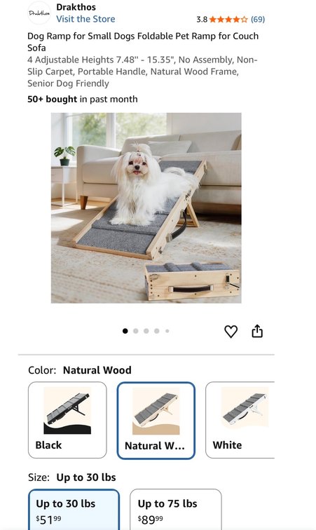 Drakthos Foldable Wooden Pet Ramp- Est. Retail $51.99