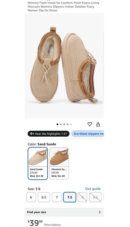 Project Cloud Women's Moccasin Slippers Size 7.5- Est. Retail $39.90