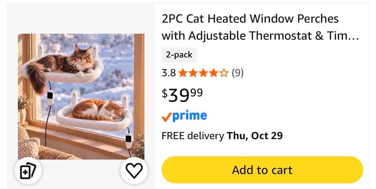 L&W BROS. Heated Cat Window Perch 2-Pack- Est. Retail $39.99