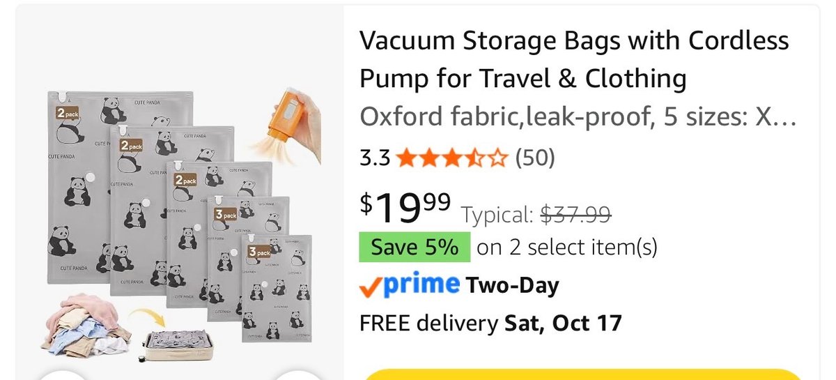 VIVIENDO 12-Piece Vacuum Storage Bag Set with Pump - Est. Retail $38