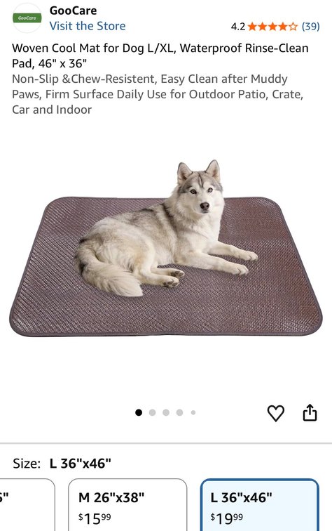 GooCare PE Woven Pet Cooling Mat- Est. Retail $19.99