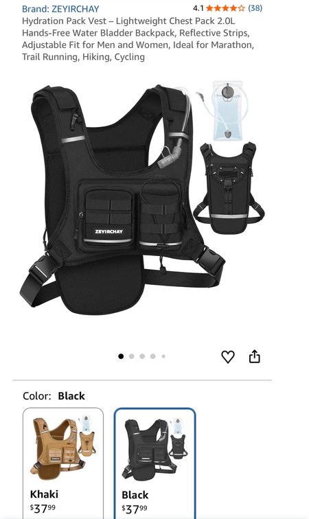 ZEYIRCHAY Hydration Pack Vest with 2.0L Water Bladder - Est. Retail $37.99