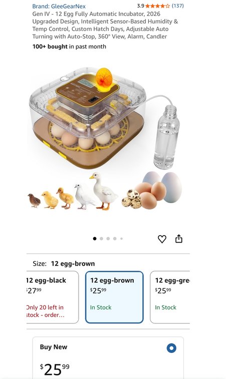 12-Egg Automatic Poultry Incubator - Est. Retail $25.99