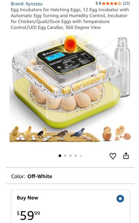 Xynzzeu Egg Incubator - Est. Retail $60