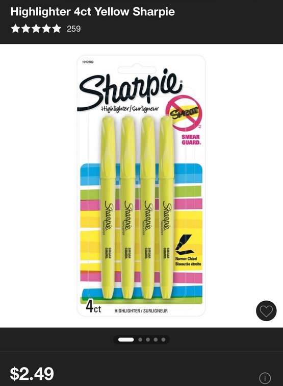 10 Packs Sharpie Yellow Chisel Tip Highlighters, 4-Pack- Est. Retail $25