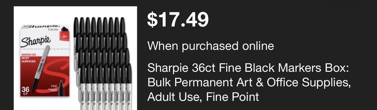 Two Sharpie 36-Count Fine Point Marker Boxes- Est. Retail $34.98