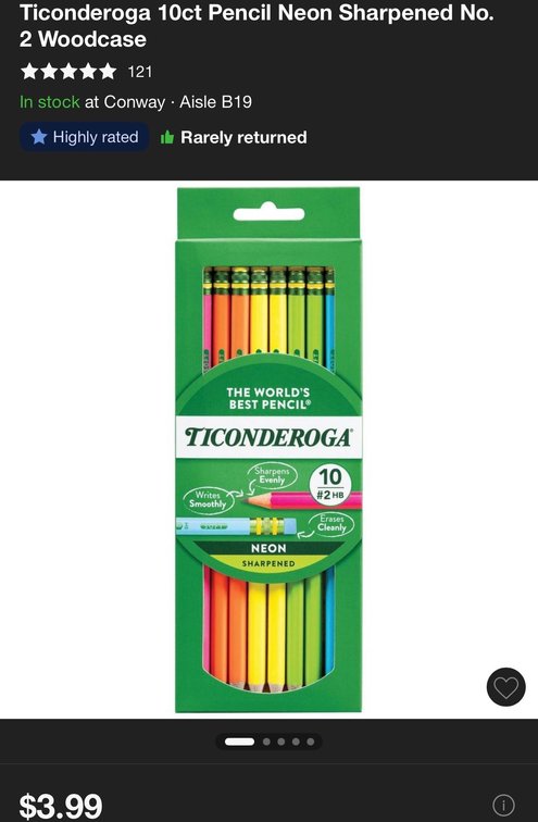 Ticonderoga Neon No. 2 Pencils, 7 10-Packs - Est. Retail $28