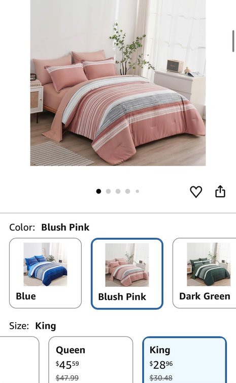 King Size 7-Piece Bedding Comforter Set- Est. Retail $30.48