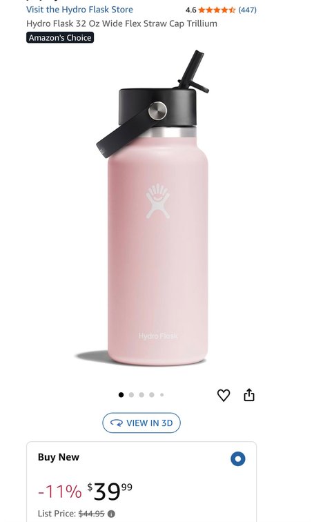 Hydro Flask 32 oz Wide Flex Straw Cap Bottle, Trillium - Est. Retail $40