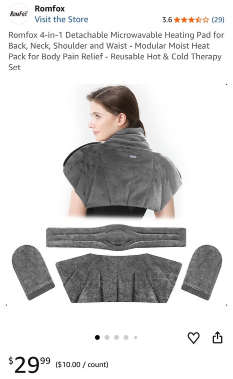 Romfox 4-in-1 Microwavable Heating Pad Set- Est. Retail $29.99