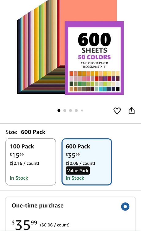 Colored Cardstock Paper 600 Sheets 8.5 x 11 in- Est. Retail $35.99