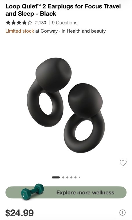Loop Quiet 2 Earplugs, Black - Est. Retail $24.99