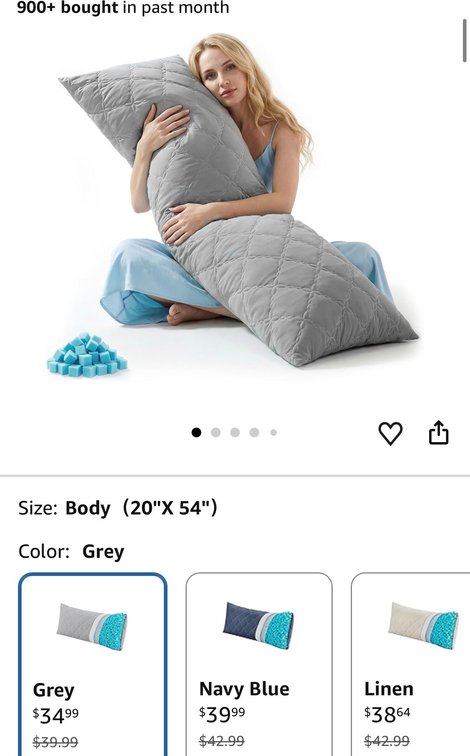 BEDELITE Grey Quilted Body Pillow, 20 x 54 in - Est. Retail $39.99
