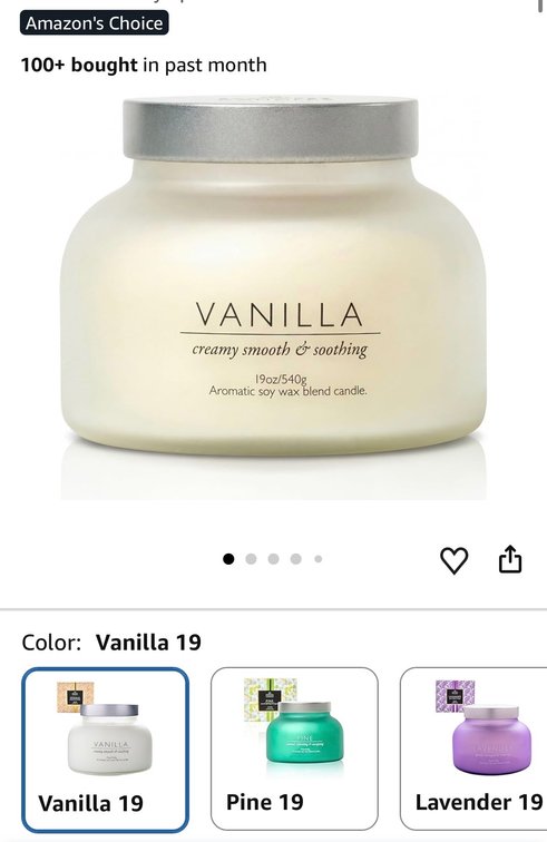 Spotless Candles Vanilla 19 oz Soy Wax Blend Jar Candle