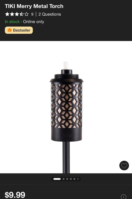 9 TIKI Merry Metal Torch- Est. Retail $90