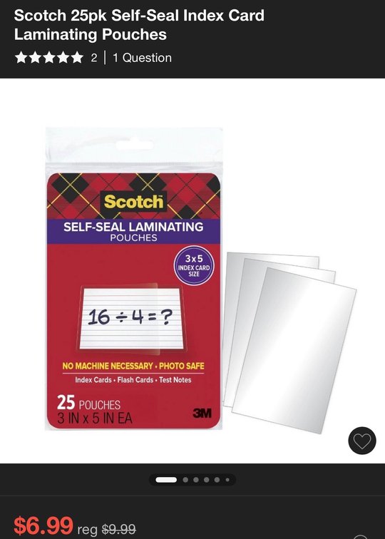 Scotch Self-Seal Laminating Pouches, 2 Packs- Est. Retail $19.98