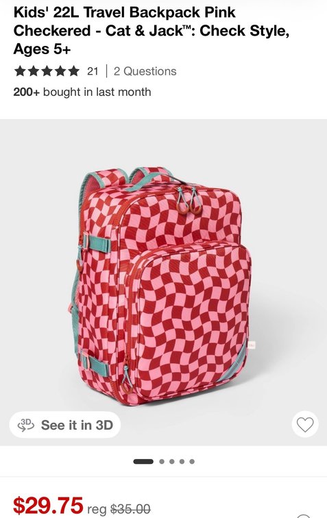 Cat & Jack Kids' 22L Travel Backpack- Est. Retail $35