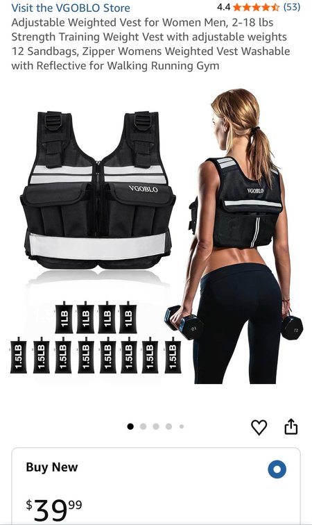 VGOBLO Adjustable Weighted Vest - Est. Retail $39.99