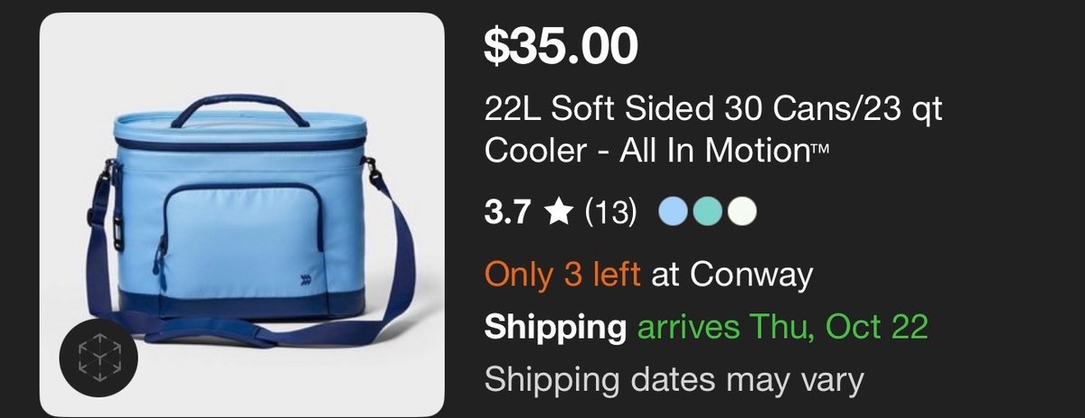 All In Motion 22L 30-Can Soft-Sided Cooler - Est. Retail $35