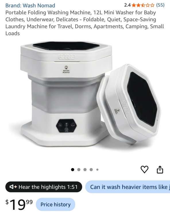 Wash Nomad Portable Folding Washing Machine- Est. Retail $19.99