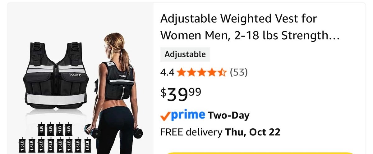 VGOBLO Adjustable Weighted Vest - Est. Retail $39.99
