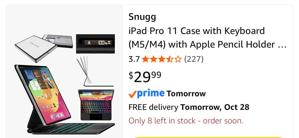 Snugg iPad Pro 11 Keyboard Case - Est. Retail $29.99