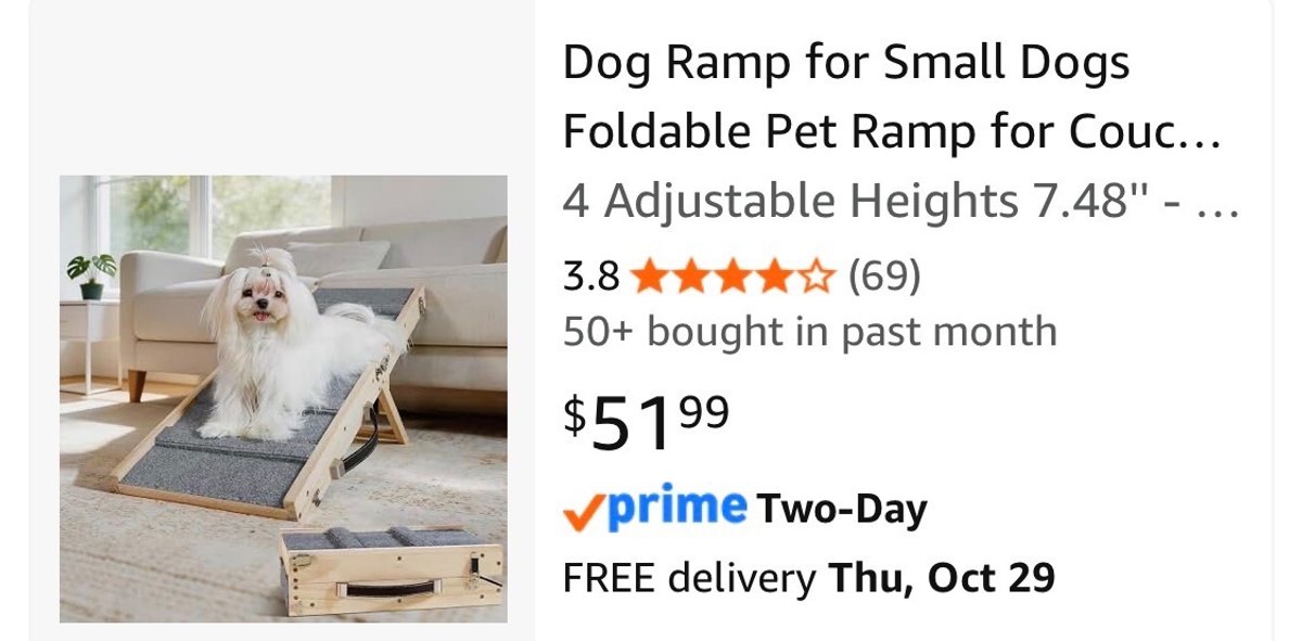 Foldable Wooden Pet Ramp - Est. Retail $51.99