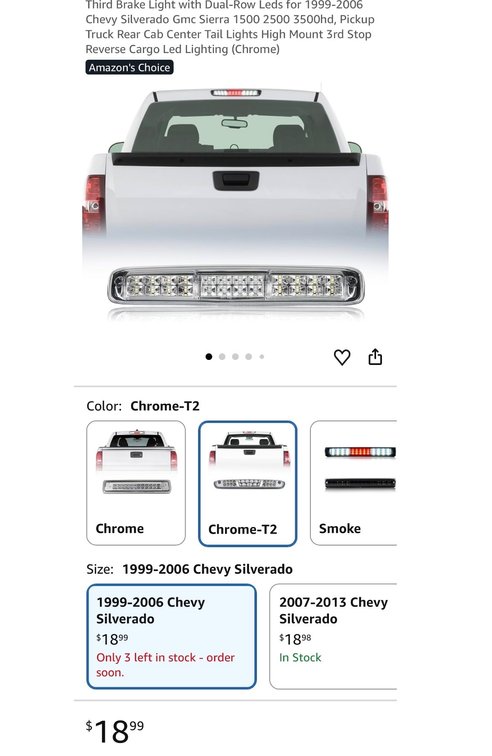 Dual-Row LED Third Brake Light for Silverado/Sierra - Est. Retail $18.99