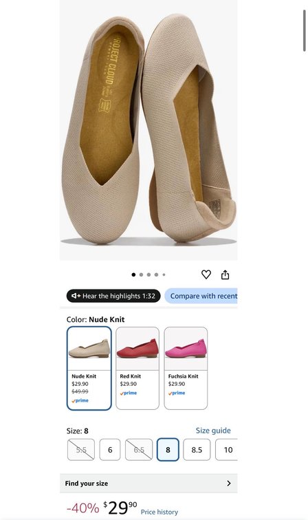 Project Cloud Women's Nude Knit Flat Shoes, Size US 7- Est. Retail $29