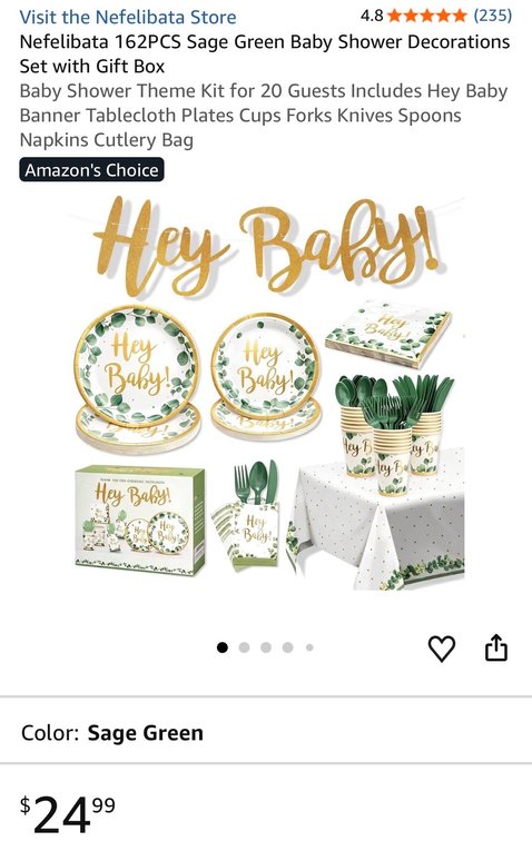 Nefelibata 162 Pc Baby Shower Tableware Kit- Est. Retail $24.99