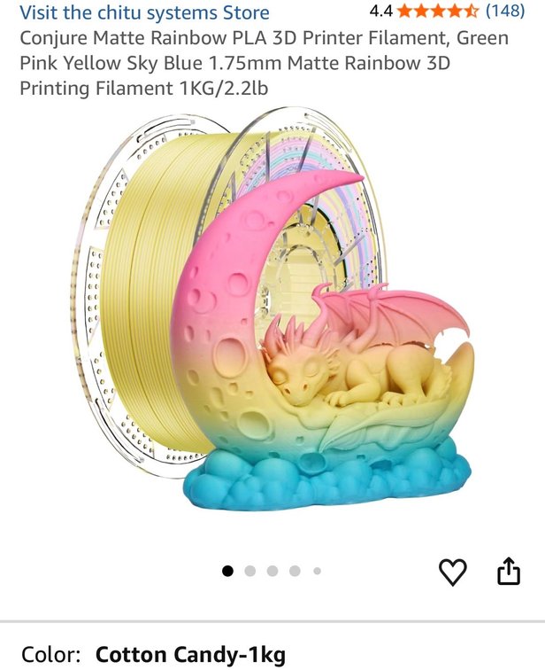 Conjure Matte Rainbow PLA Filament 1.75mm 1kg - Est. Retail $23.99