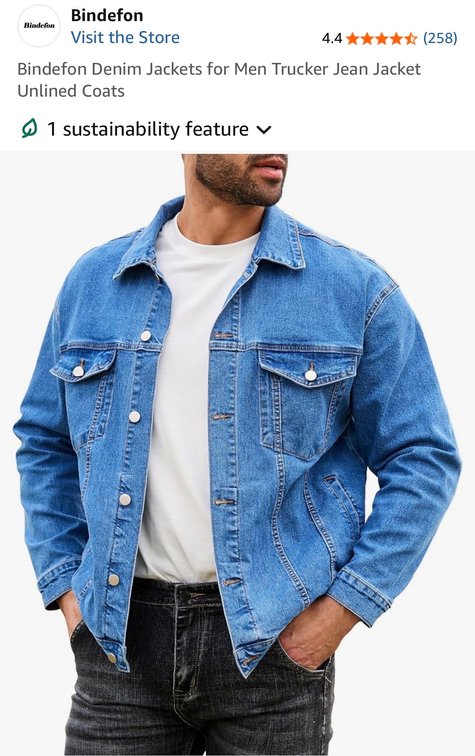 Men's Denim Trucker Jacket, Size M- Est. Retail $34