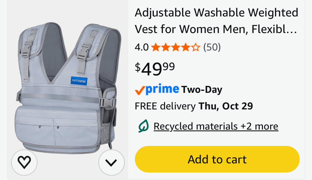 WICTTISPOSI Adjustable Weighted Vest - Est. Retail $49.99
