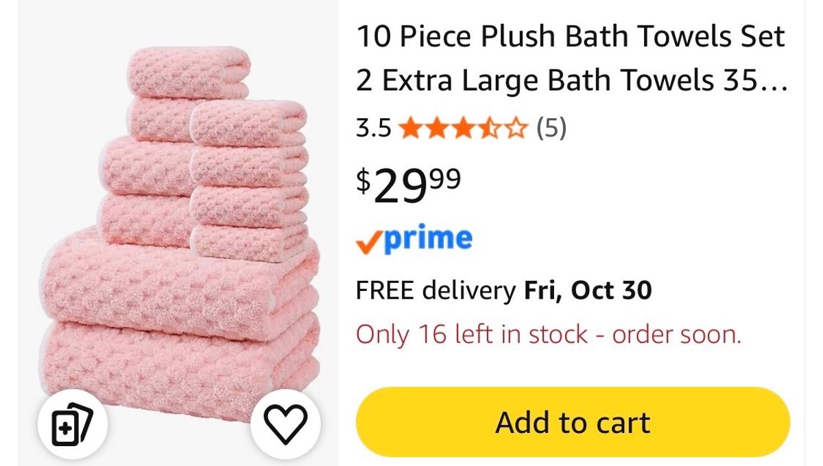 10-Piece Plush Bath Towel Set - Est. Retail $29.99