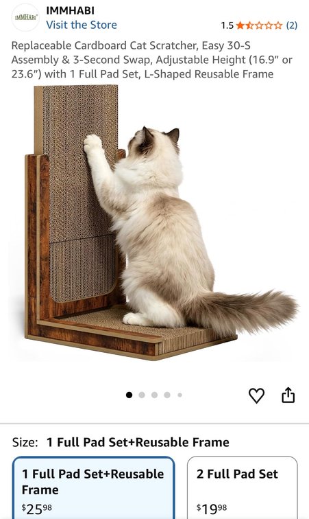 IMMHABI L-Shaped Cardboard Cat Scratcher - Est. Retail $25.98