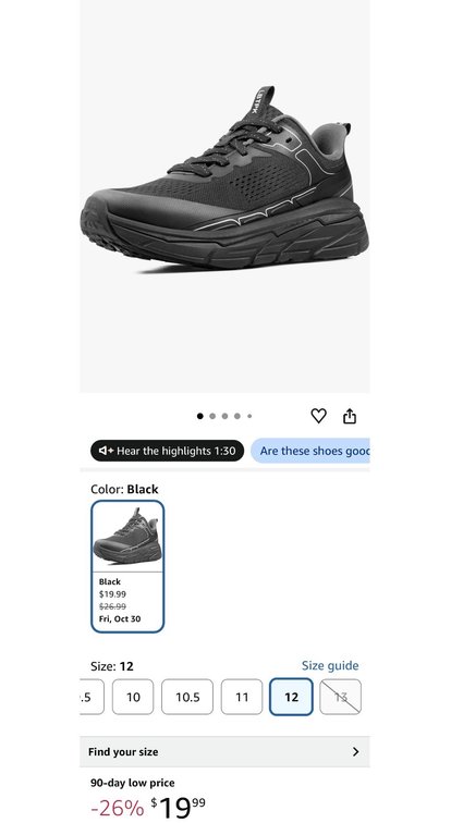 LBTPK Black Athletic Running Shoes Size 12- Est. Retail $26.99