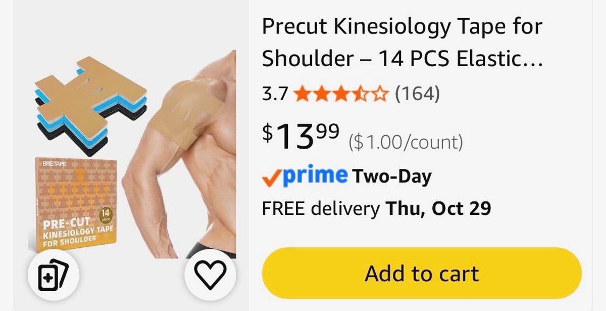 BRE TAPE Precut Shoulder Kinesiology Tape 14 Pc - Est. Retail $13.99