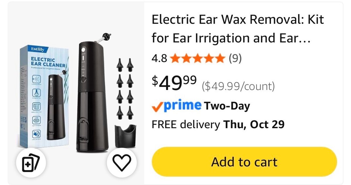 Estlily Electric Ear Cleaner Kit- Est. Retail $49.99