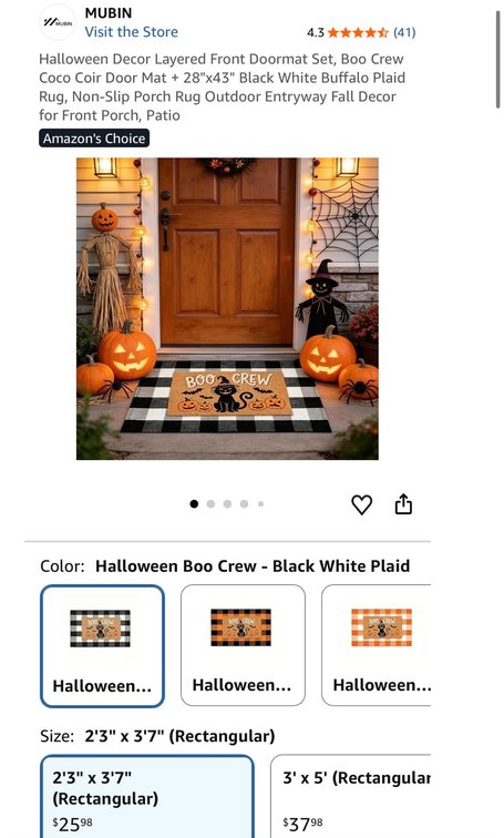MUBIN Halloween Layered Doormat Set- Est. Retail $25.98