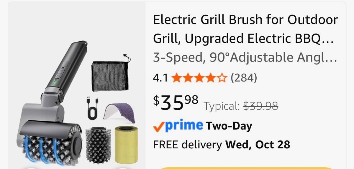 Electric BBQ Grill Brush Set - Est. Retail $35.98