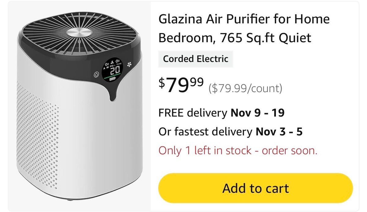 K10 Air Purifier - Est. Retail $79.99