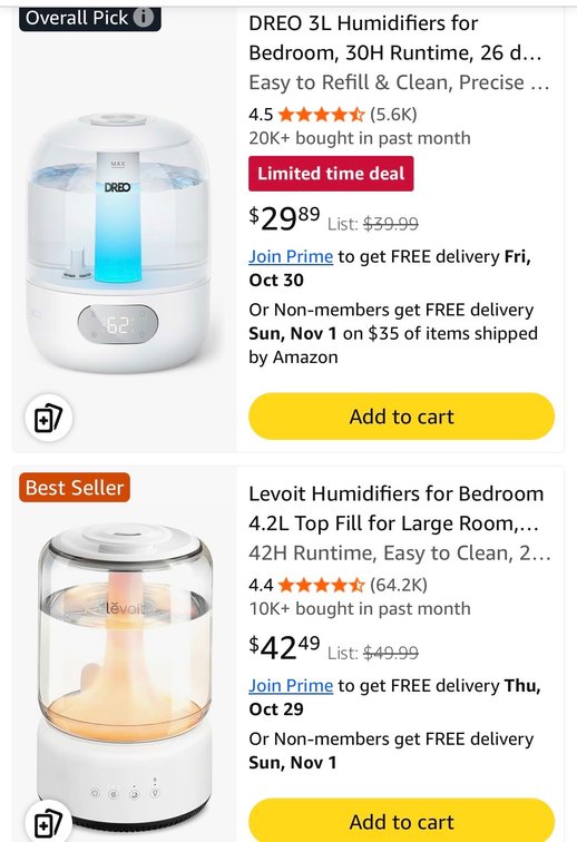 3L Top-Fill USB Humidifier - Est. Retail $30