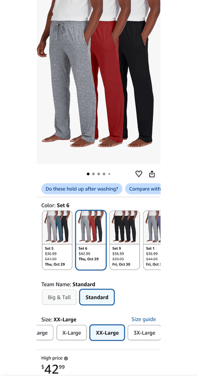 Men's Lounge Pants, 3-Pack, Size XX-Large - Est. Retail $42.99