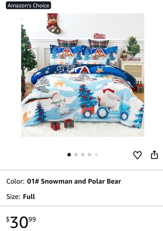 YIYEA Christmas Full Size Comforter Set- Est. Retail $30.99
