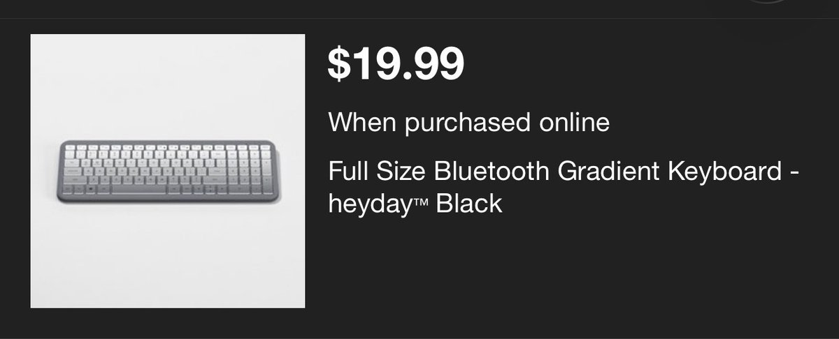 heyday Full Size Wireless Keyboard - Est. Retail $19.99
