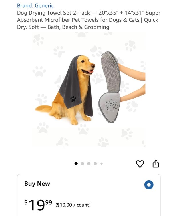 Microfiber Pet Drying Towel 2-Pack- Est. Retail $19.99