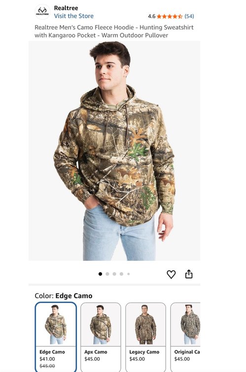 Realtree APX Camo Pullover Hoodie Size 3XL - Est. Retail $45