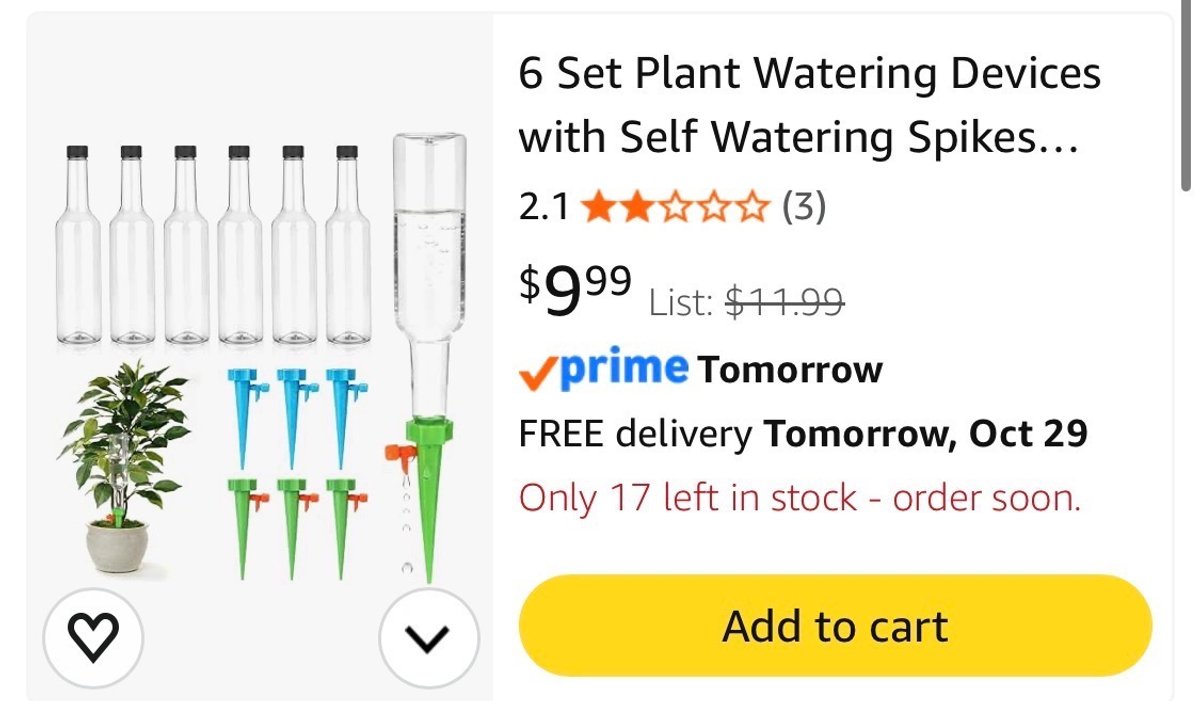 Set of 6 Plant Watering Devices - Est. Retail $11.99