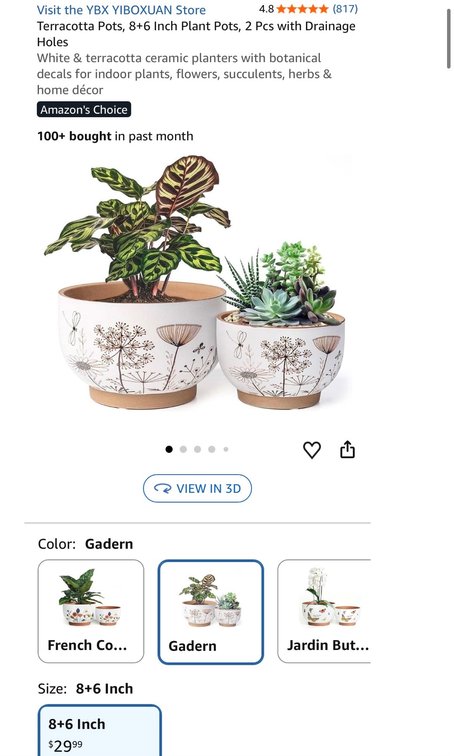 Ceramic Terracotta Plant Pots, Set of 2 - Est Retail $30